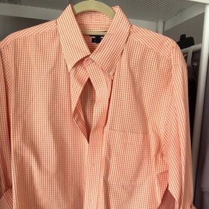 Orange gingham Oxford